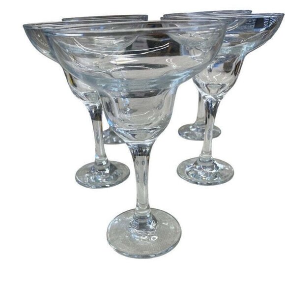 Margarita Goblets Tall Stems & Wide Rims Elegant Glass Beverage Drink Set 5 - Picture 4 of 4